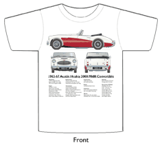 Austin Healey 3000 MkIII Convertible 1963-67 T-shirt Front